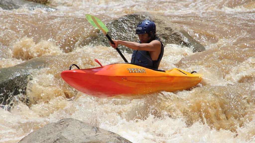 mae taeng river whitewater kayaking and elephant care