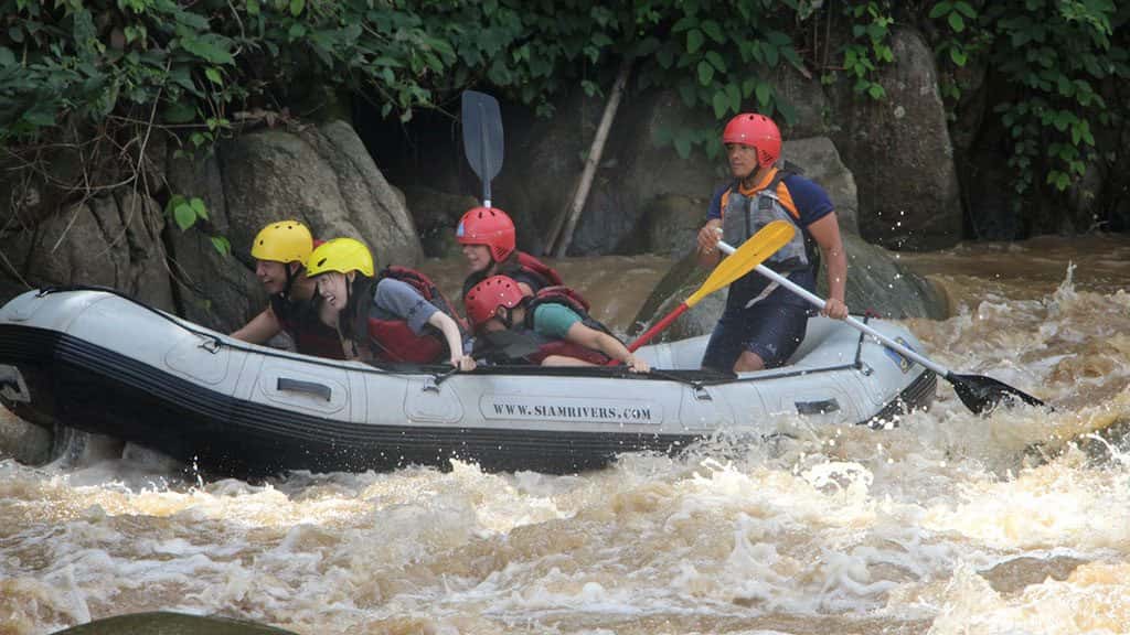 white water rafting and elephant care