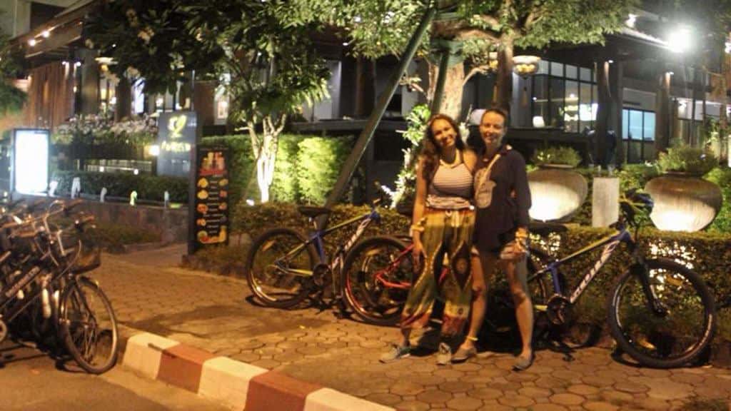 chiang mai, city bike, bike tour, sunset