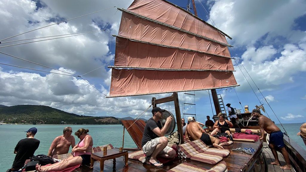 chantara junk boat, koh samui, koh phangan