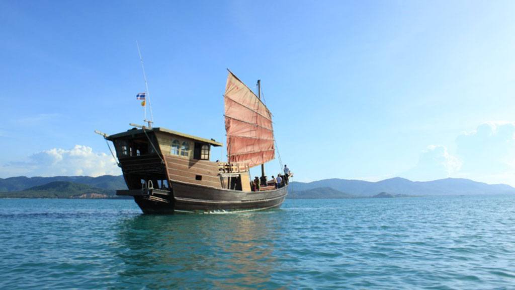 chantara junk boat, koh samui, koh phangan
