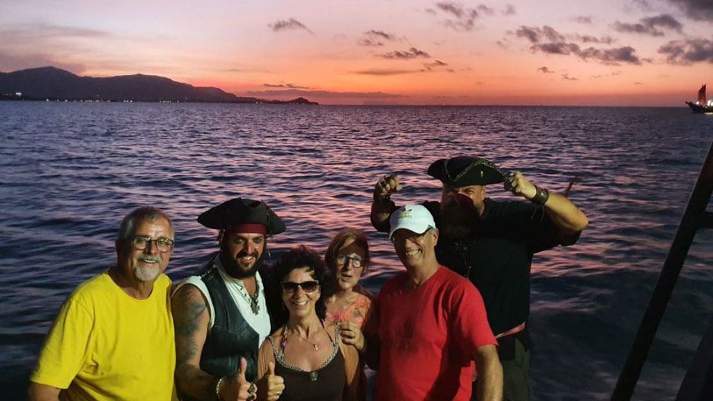 sunset dinner cruise, koh samui, junk boat
