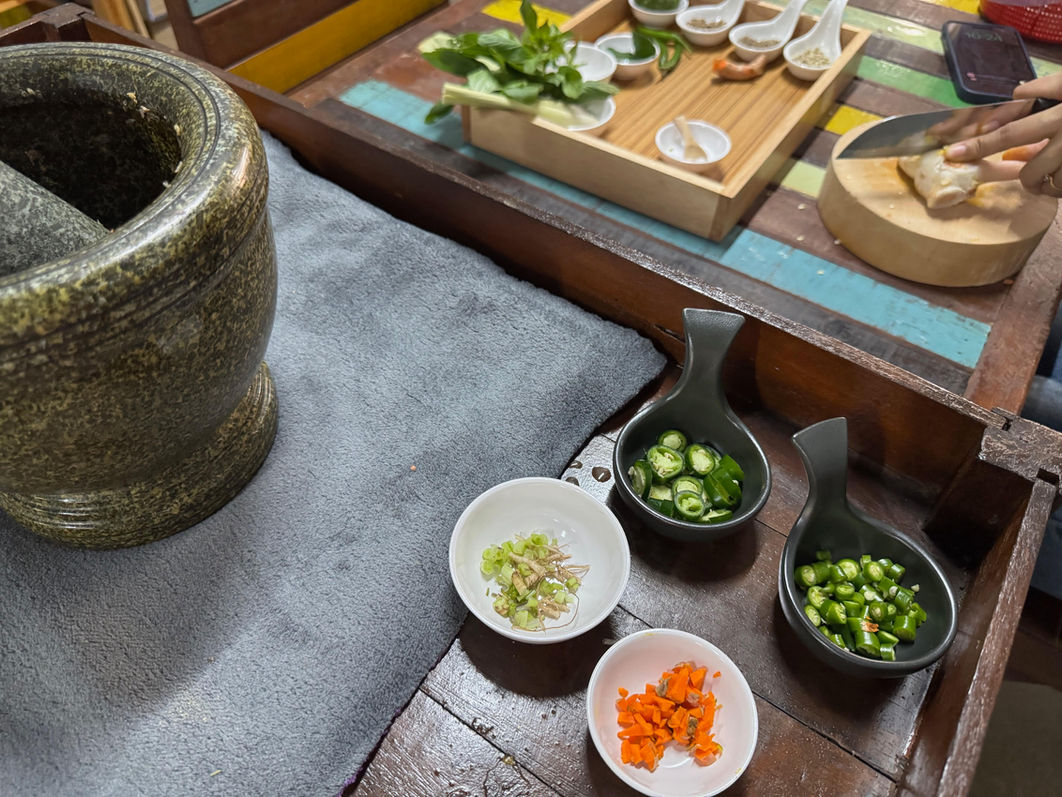 Hands-on Thai Cooking Class near Wat Pak Nam