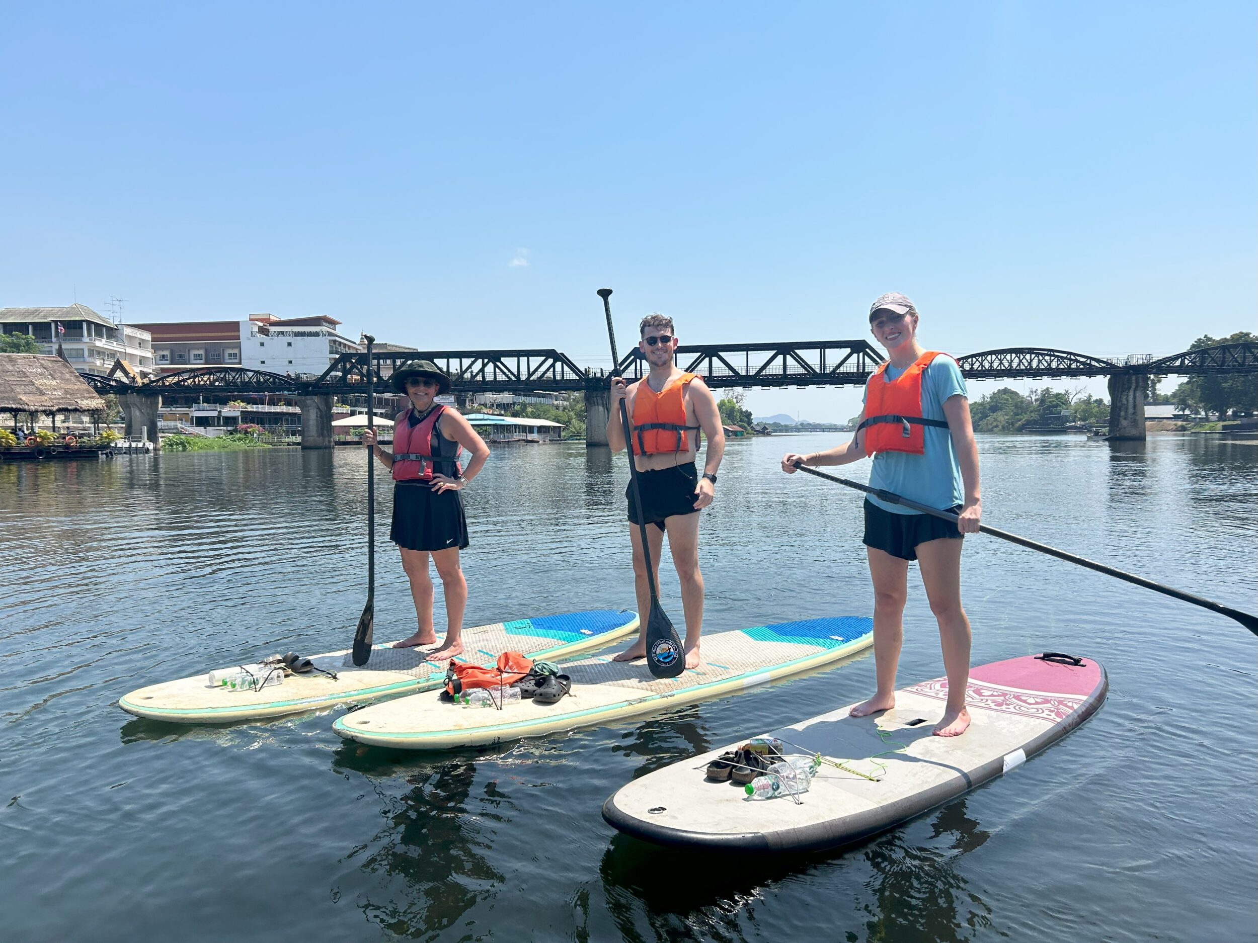 Stand Up Paddleboarding at River Kwai Bridge