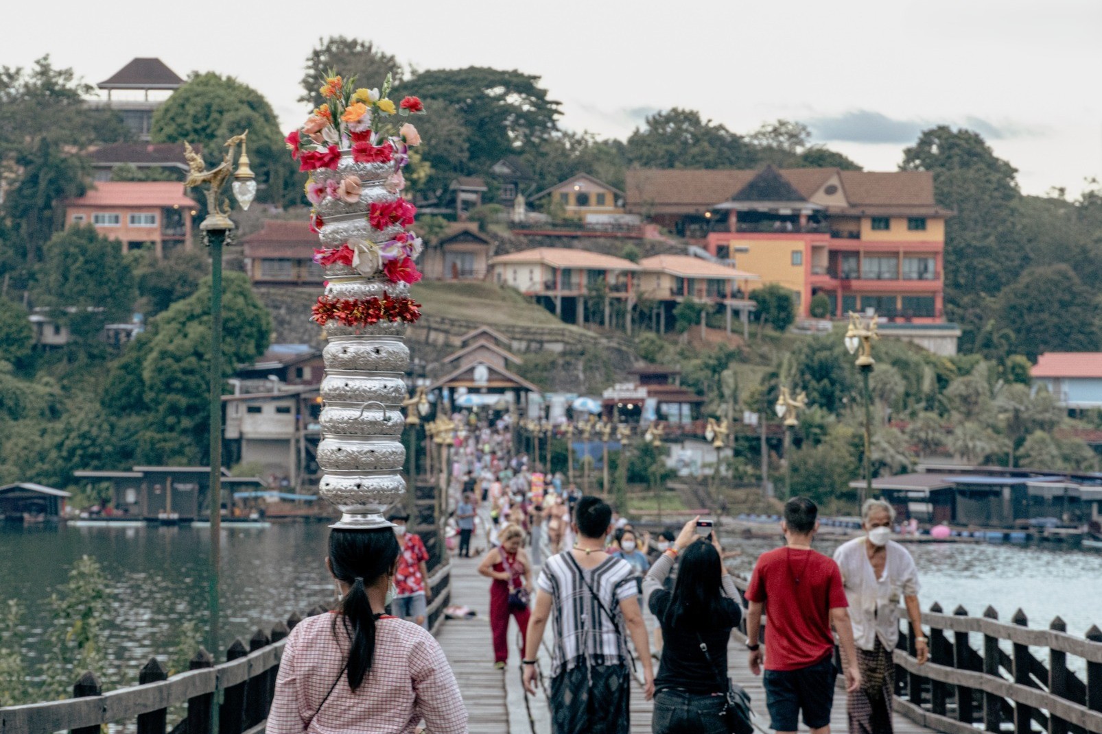 Mon Bridge procession, Sangkhlaburi