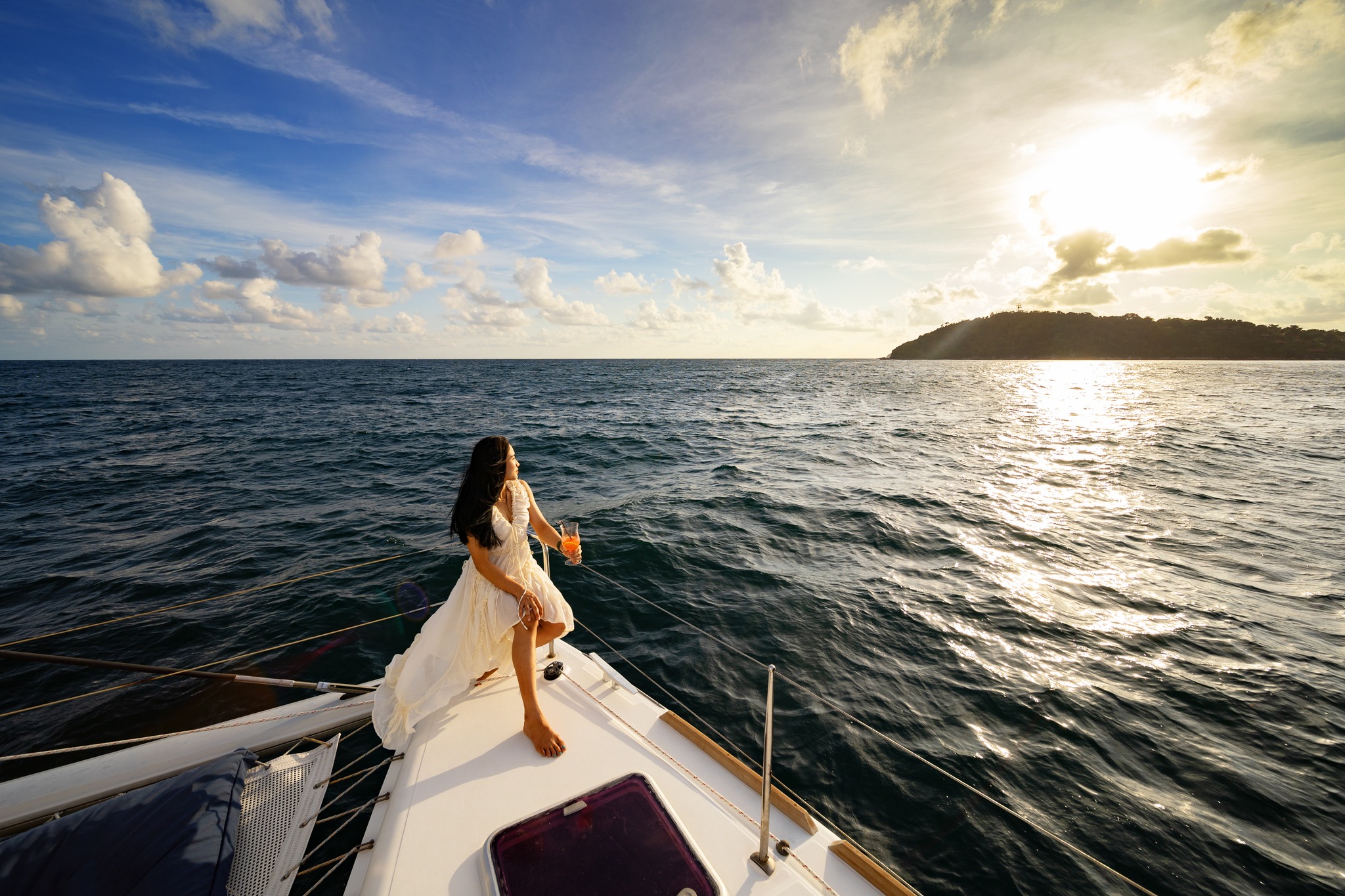 Golden Sunset Sailing Around Koh Lipe yacht cruise