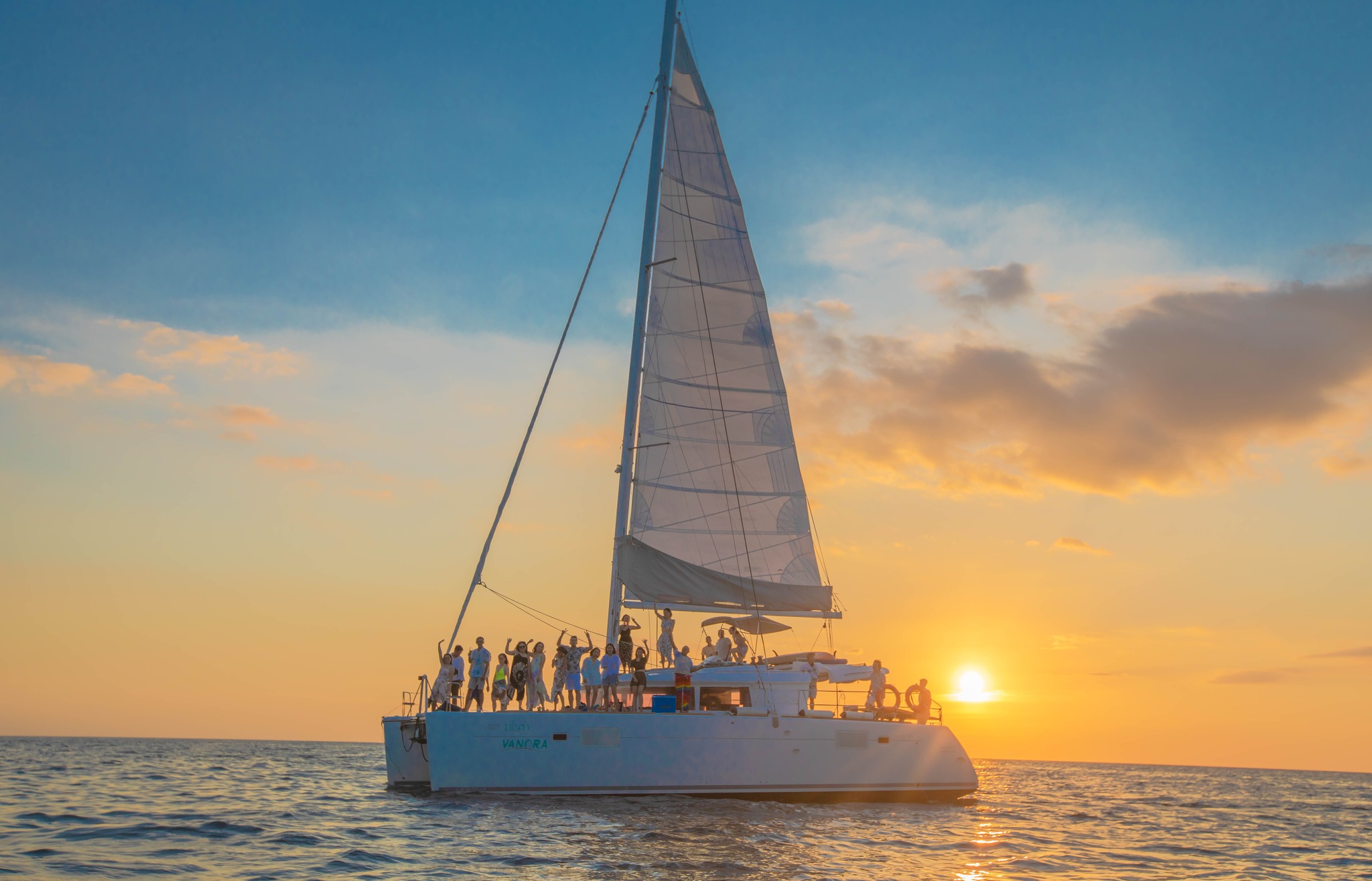 Golden Sunset Sailing Around Koh Lipe yacht cruise