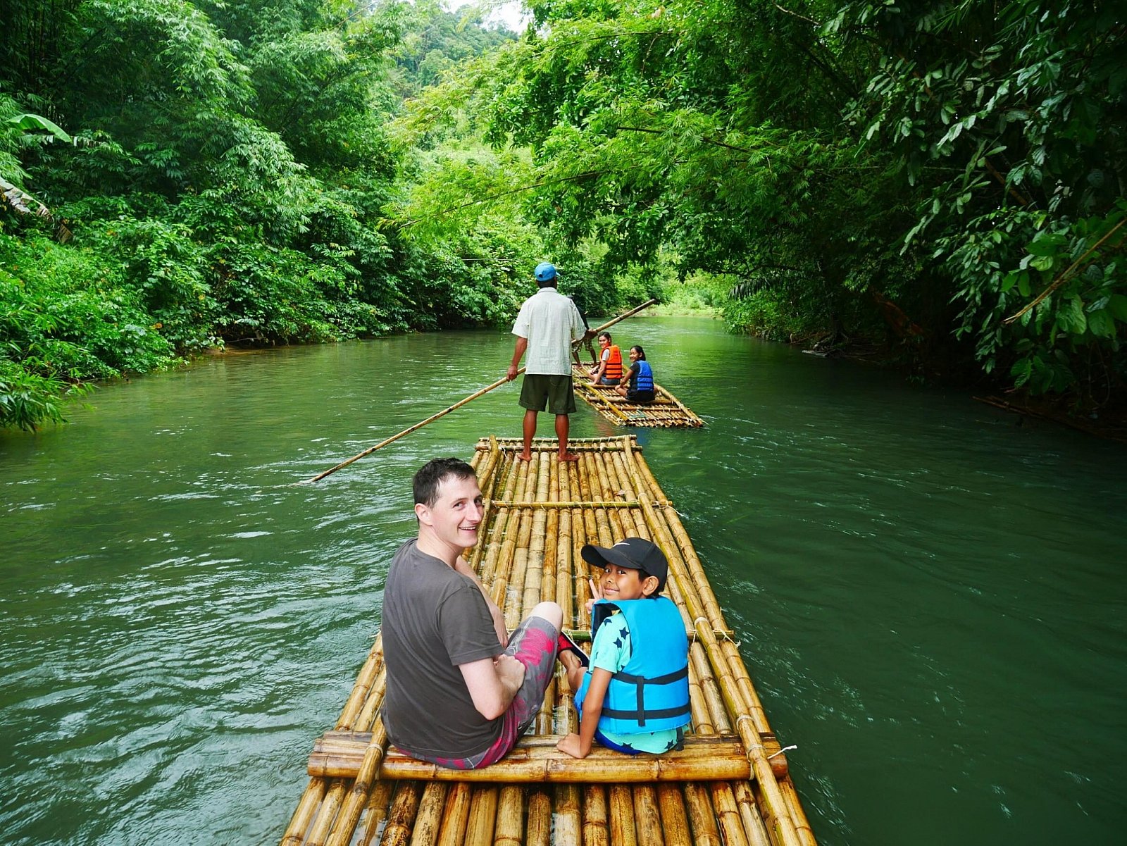 Tropical bamboo rafting Khao Lak