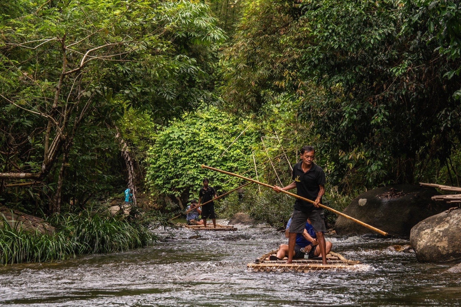 Tropical bamboo rafting Khao Lak