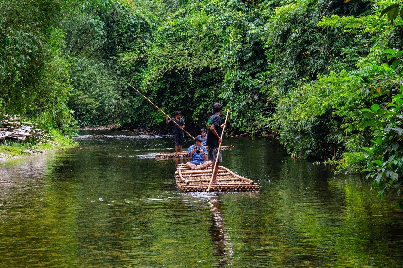 Tropical bamboo rafting Khao Lak