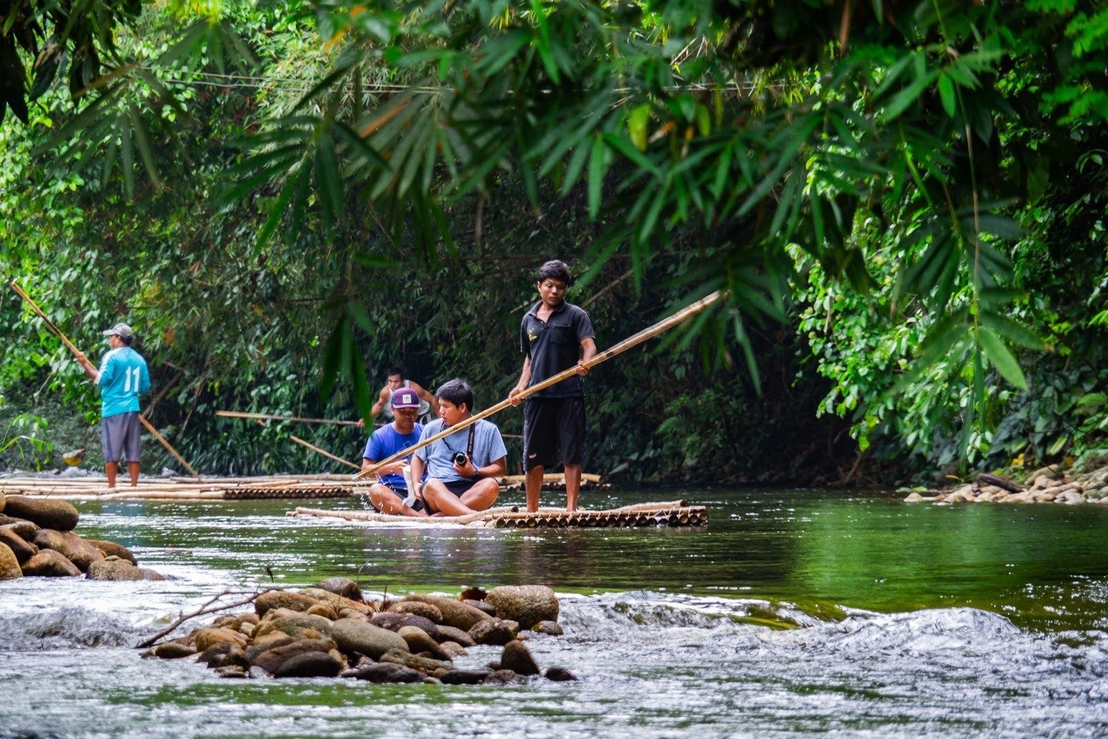 Tropical bamboo rafting Khao Lak