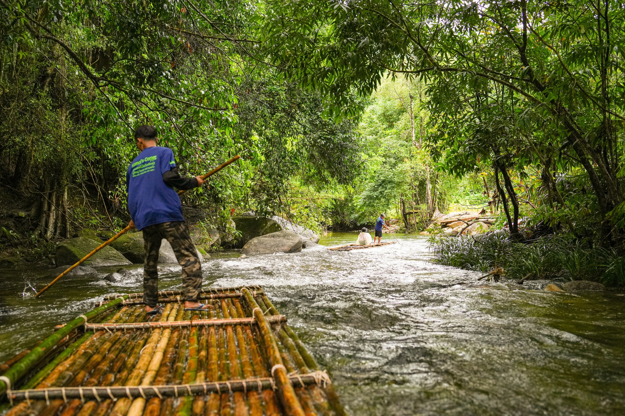 Tropical bamboo rafting Khao Lak