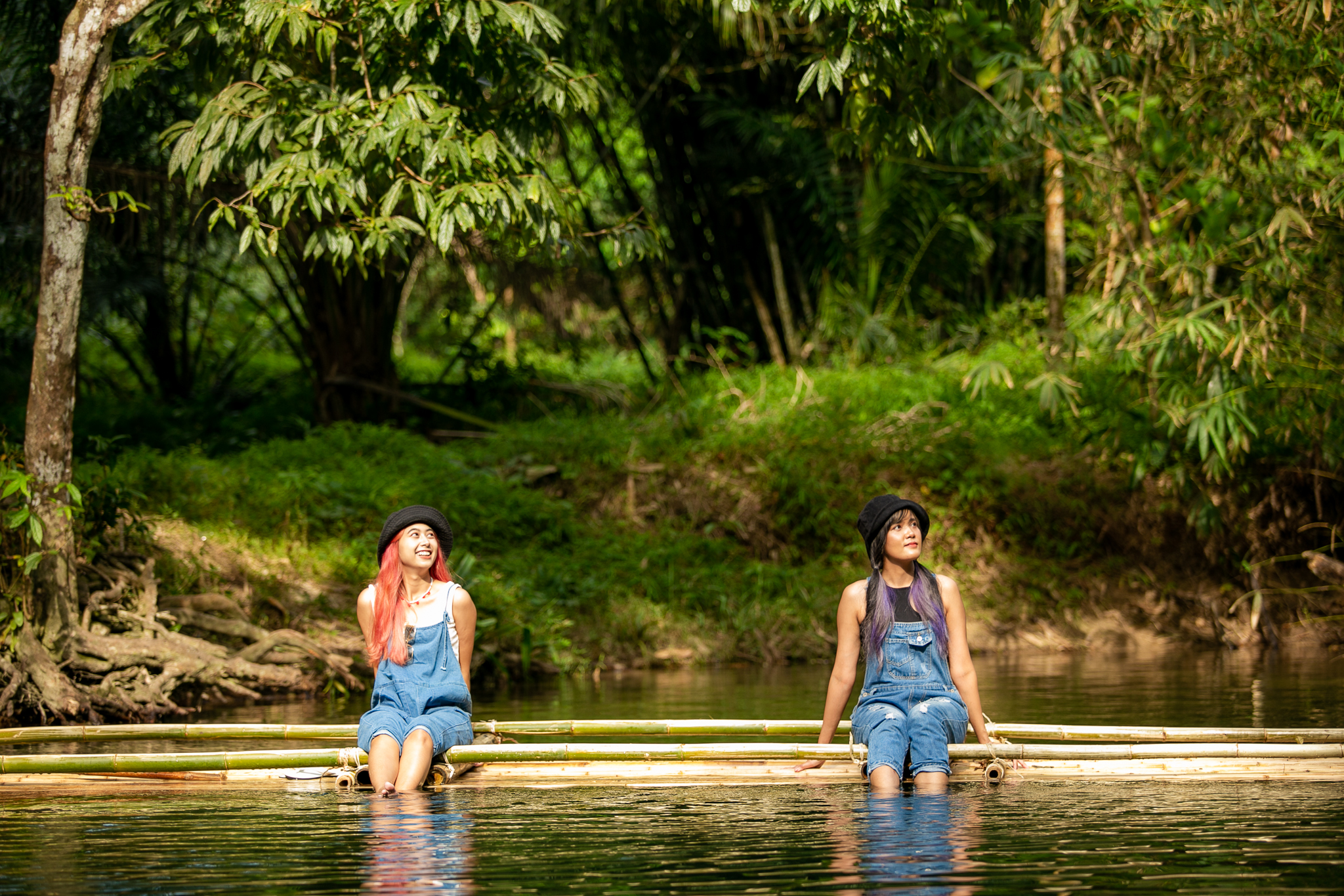 Tropical bamboo rafting Khao Lak