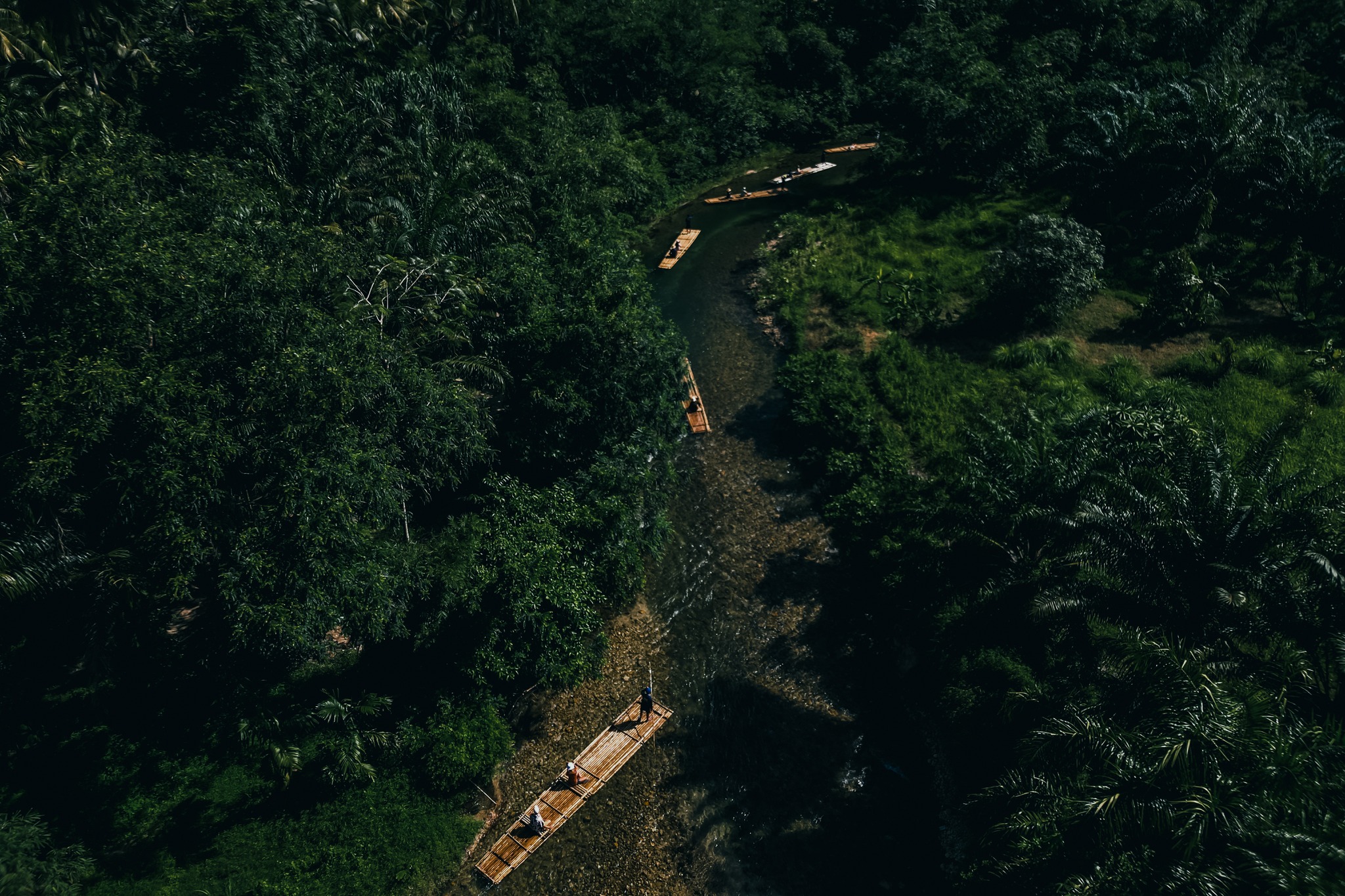 Tropical bamboo rafting Khao Lak