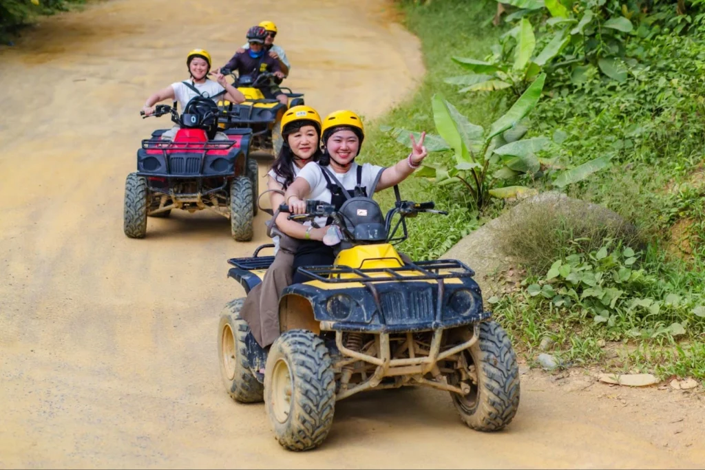 Tourists are enjoying the Phuket Quad Tour