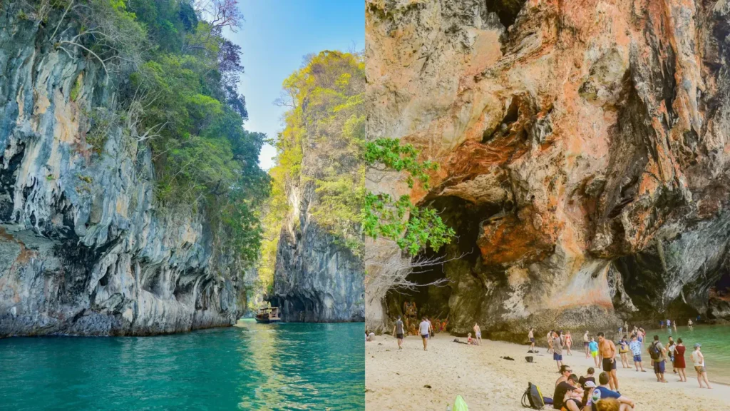A view showcasing the peaceful Emerald Lagoon of Hong Island and the iconic Phra Nang