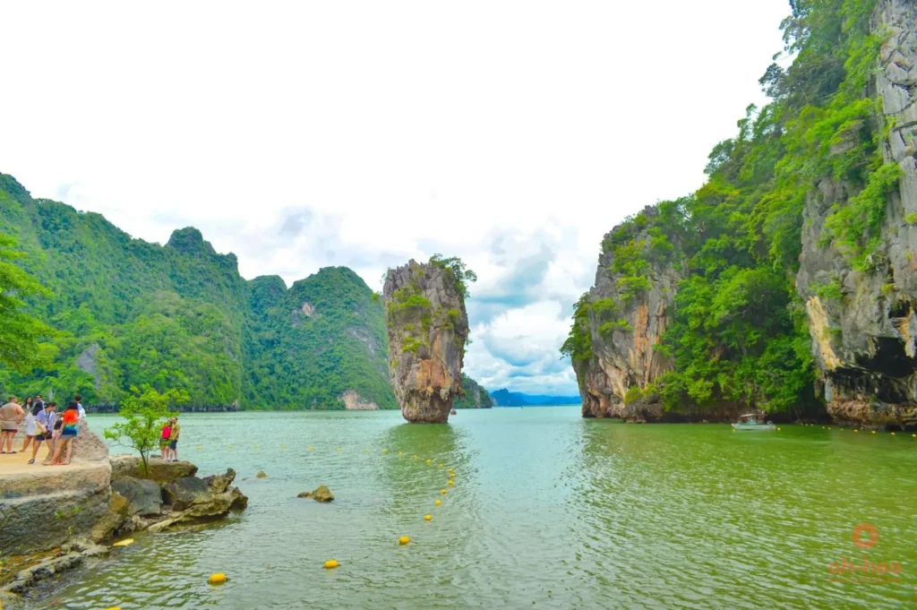 Koh Tapu limestone rock rising from Phang Nga Bay on a Phuket James Bond Island tour