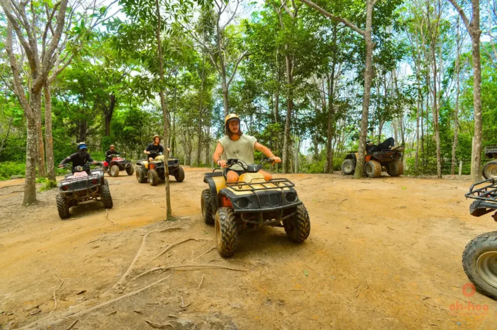 phuket atv tour trail through rubber plantation