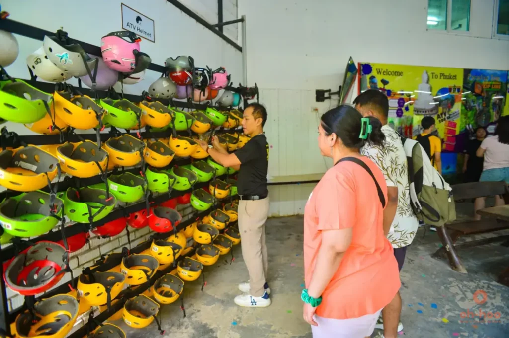 phuket atv tour safety helmet and gear provided for riders