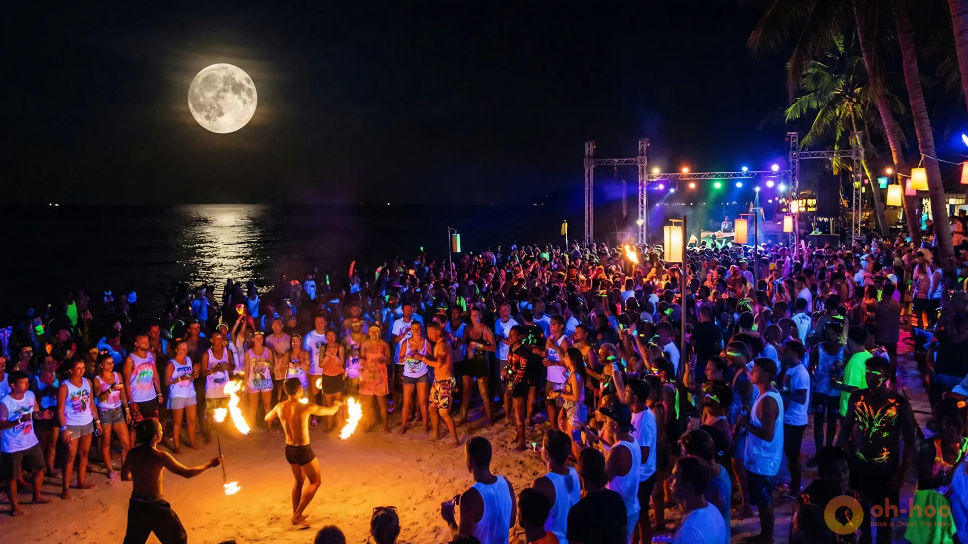 Half moon party Koh Phangan jungle nightlife
