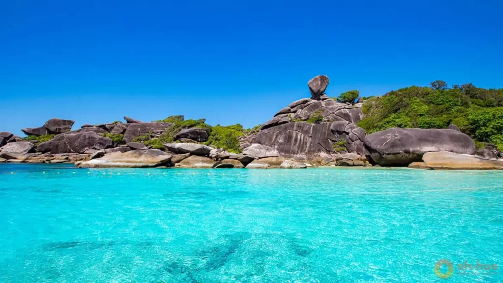 Clear turquoise water and iconic granite boulders at the Similan Islands during the best time to visit Phuket