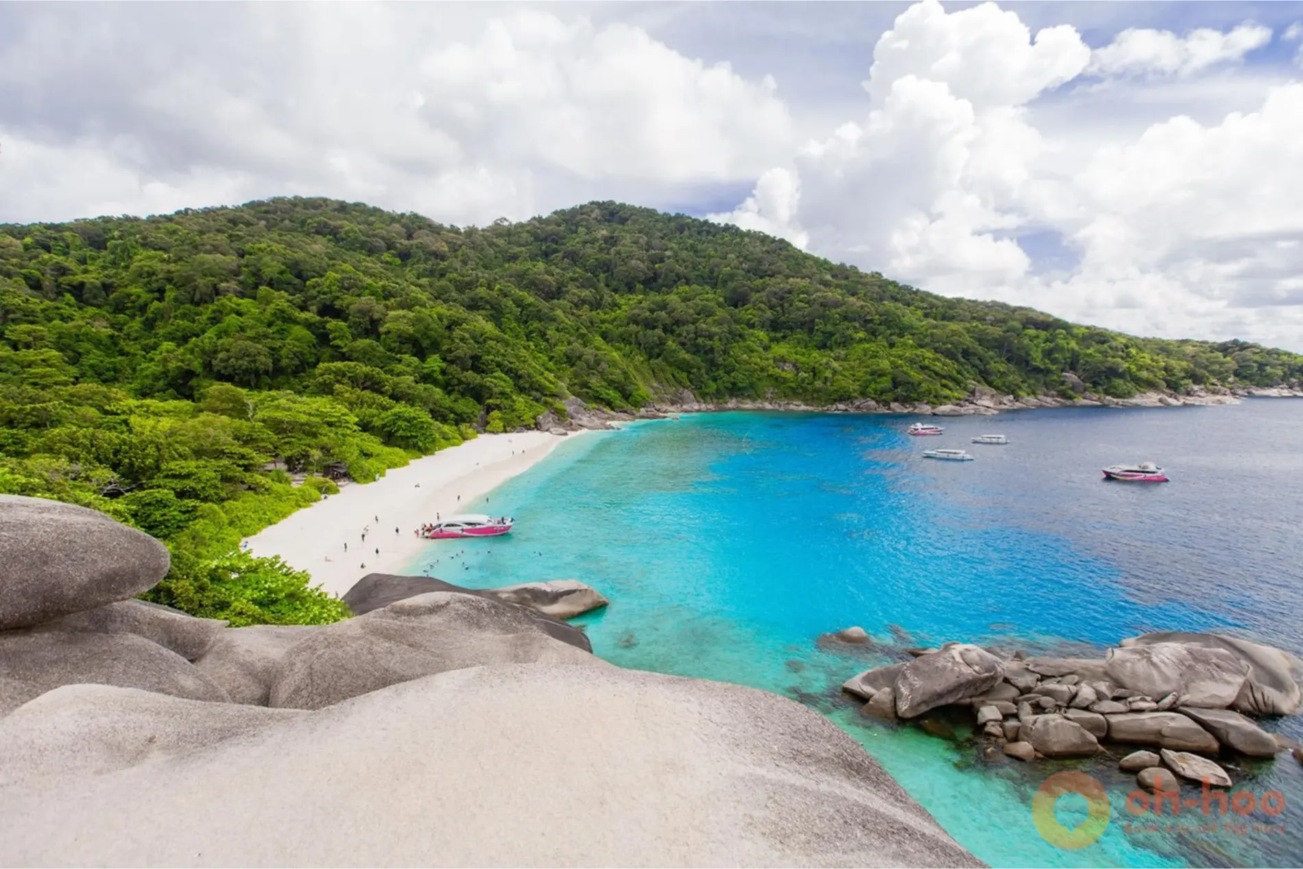 Turquoise water and white sand beach on a Similan Islands day trip from Phuket