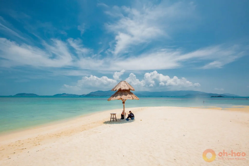 Calm shallow coastal water off Khanom in Nakhon Si Thammarat, the mainland coast facing Koh Samui