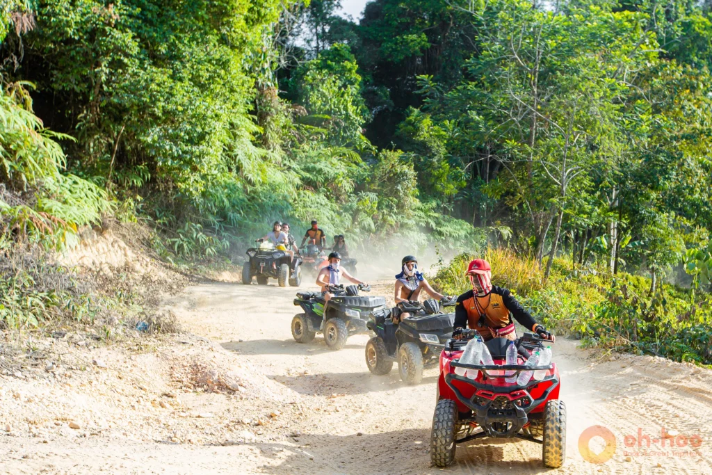 Quad bikes at a mountain viewpoint