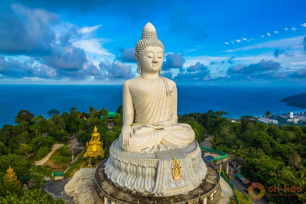 View over Chalong Bay and southern Phuket from the terrace at Big Buddha